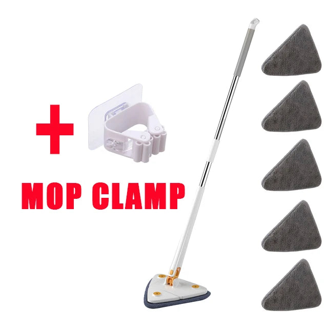 Rotatable Spin Mop – Triangle Telescopic Design for Wet/Dry Home Cleaning