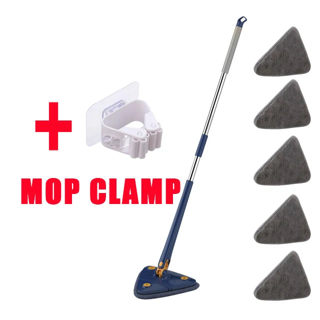 Rotatable Spin Mop – Triangle Telescopic Design for Wet/Dry Home Cleaning