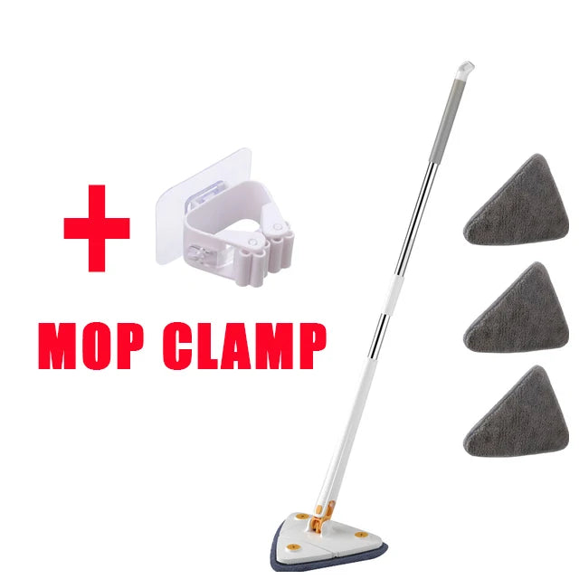 Rotatable Spin Mop – Triangle Telescopic Design for Wet/Dry Home Cleaning