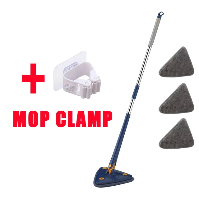 Rotatable Spin Mop – Triangle Telescopic Design for Wet/Dry Home Cleaning