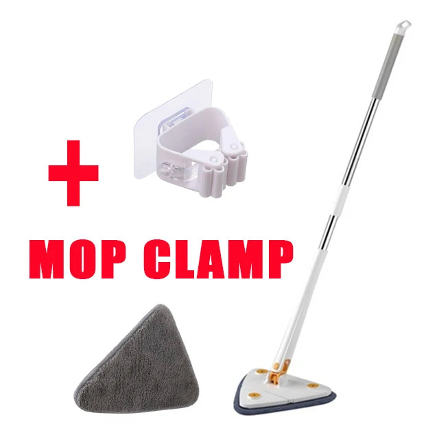 Rotatable Spin Mop – Triangle Telescopic Design for Wet/Dry Home Cleaning