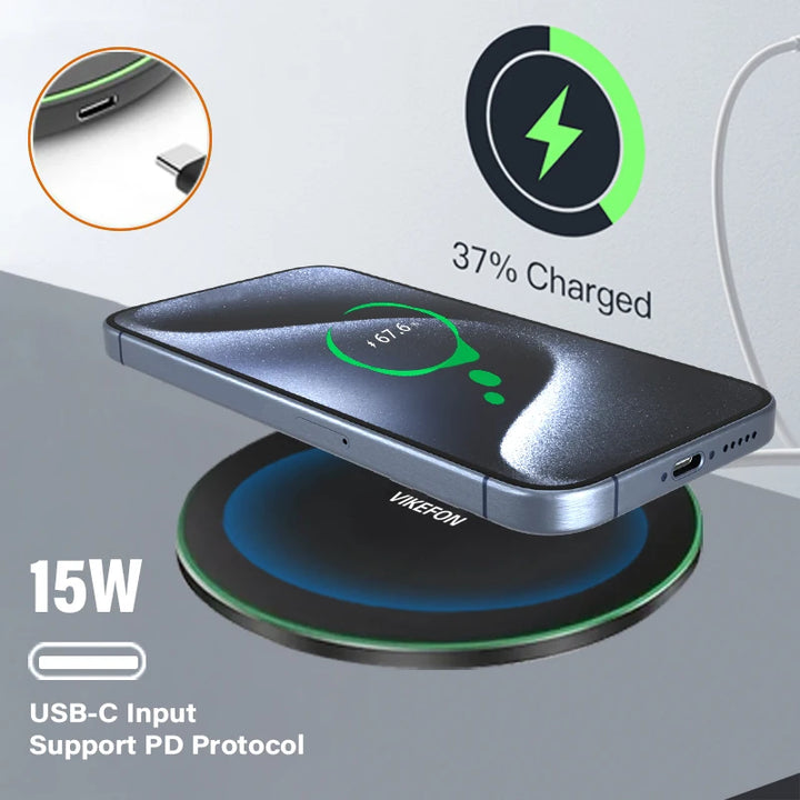 Fast Wireless Charging Pad – Compatible with iPhone & Samsung