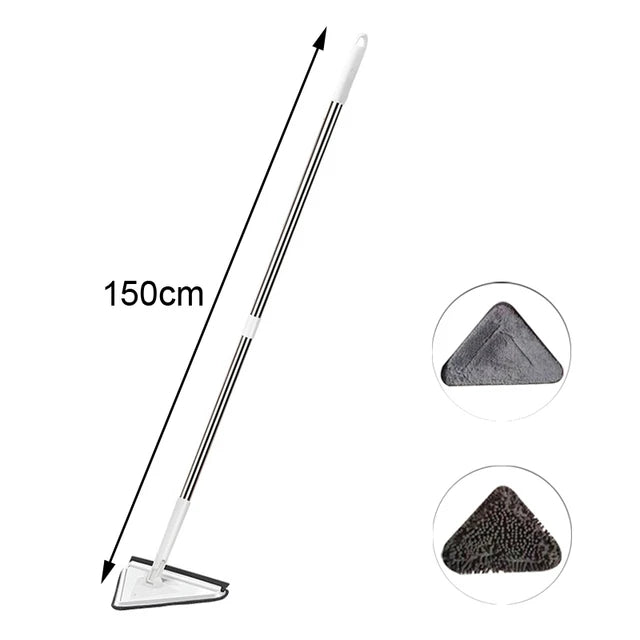 Rotatable Spin Mop – Triangle Telescopic Design for Wet/Dry Home Cleaning