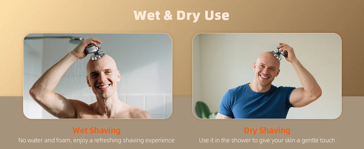 Waterproof 9D Head Shaver – IPX7 Rotary Electric Razor for Bald Men