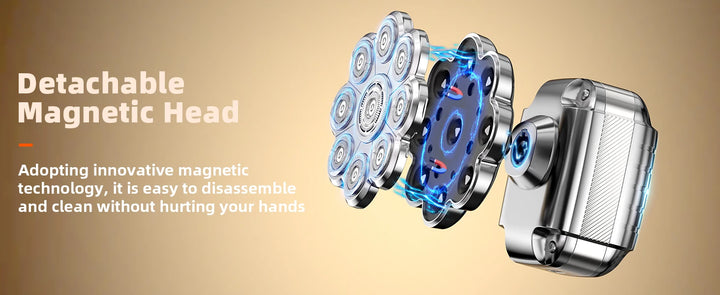 Waterproof 9D Head Shaver – IPX7 Rotary Electric Razor for Bald Men