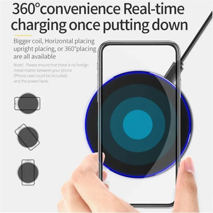 Fast Wireless Charging Pad – Compatible with iPhone & Samsung