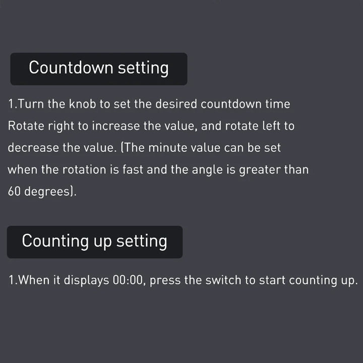 Magnetic Digital Timer – LED Display with Rotary Control for Cooking & Work