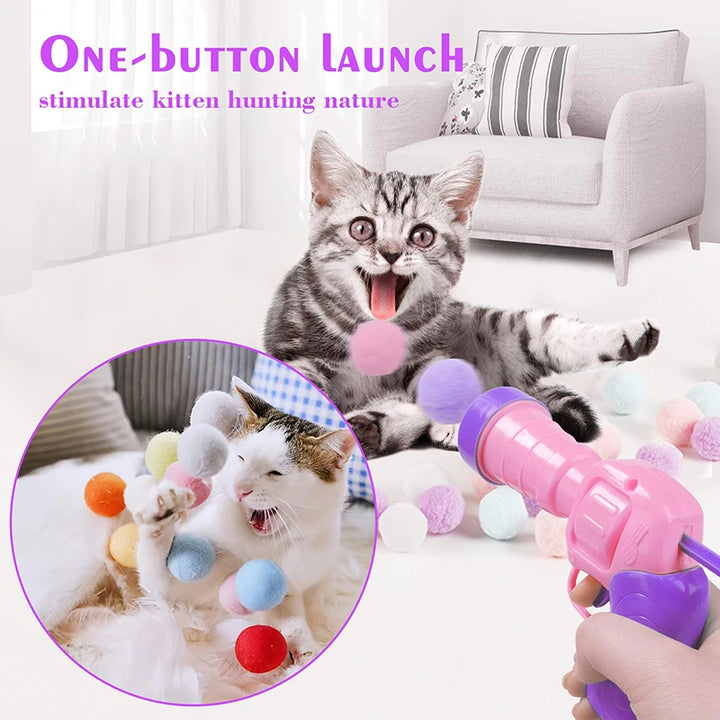 Interactive Cat Toy – Soft Ball Launcher to Keep Cats Entertained