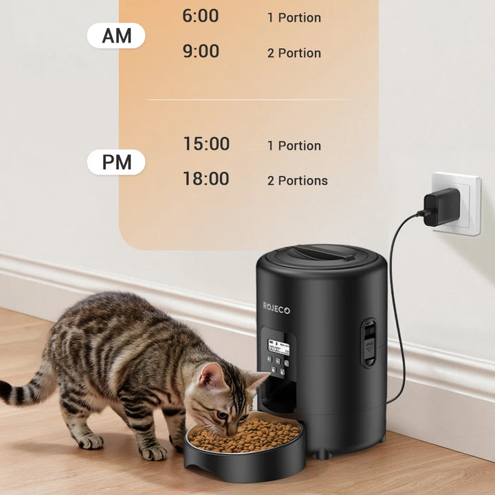 ROJECO Automatic Pet Feeder – Smart Food Dispenser for Cats & Dogs