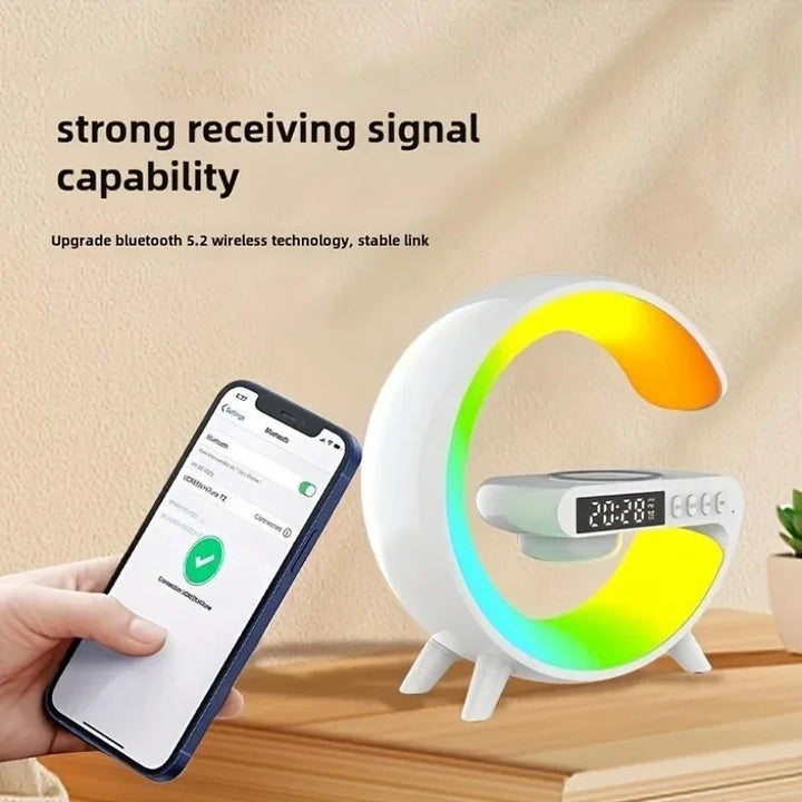 Wireless Charging Stand with RGB Light, Built-in Alarm & Speaker