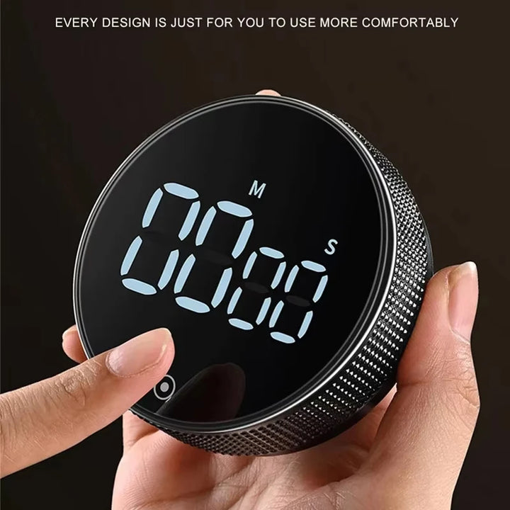 Magnetic Digital Timer – LED Display with Rotary Control for Cooking & Work