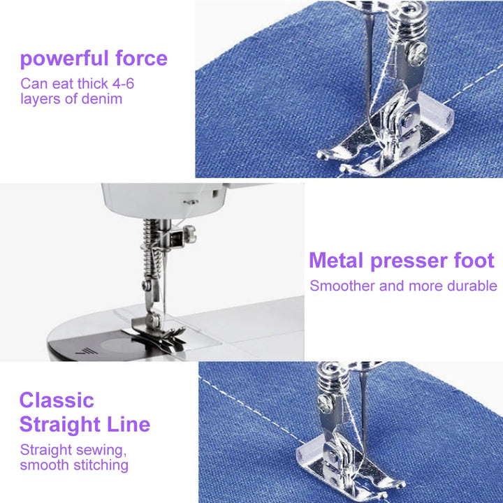 Compact Sewing Machine 202 – With Built-In Light, Cutter & Foot Pedal