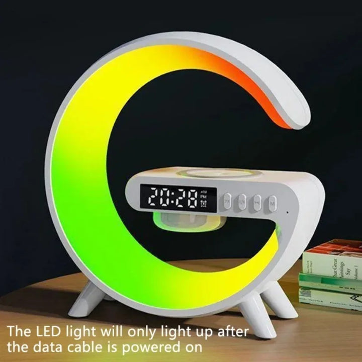 Wireless Charging Stand with RGB Light, Built-in Alarm & Speaker