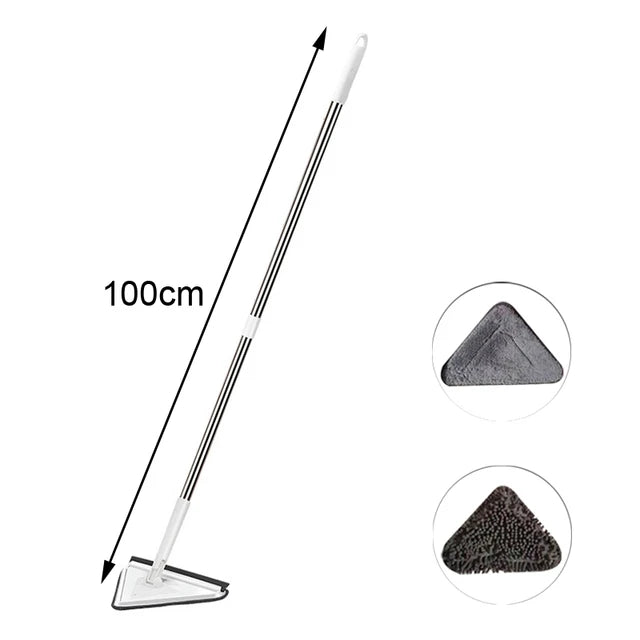 Rotatable Spin Mop – Triangle Telescopic Design for Wet/Dry Home Cleaning