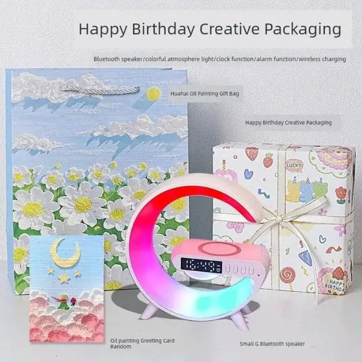 Wireless Charging Stand with RGB Light, Built-in Alarm & Speaker