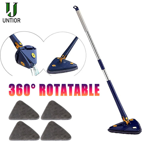 Rotatable Spin Mop – Triangle Telescopic Design for Wet/Dry Home Cleaning