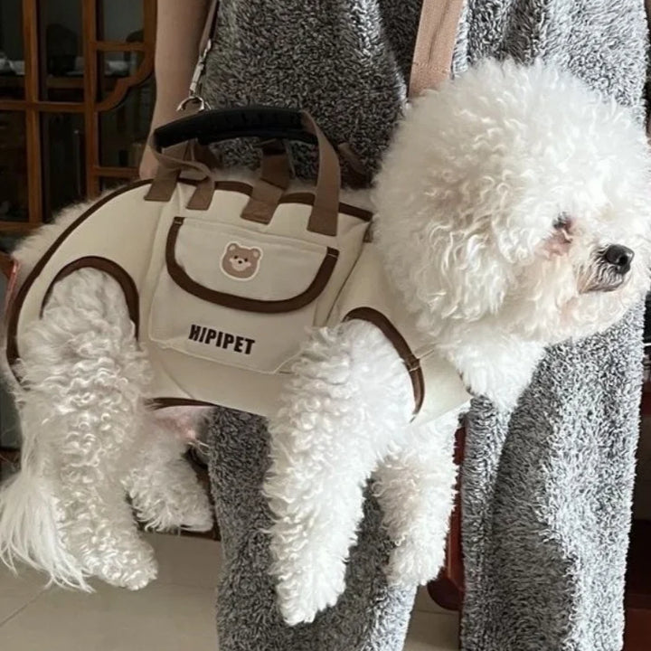 Portable Dog Backpack – Double-Shoulder Pet Carrier with Crossbody Strap