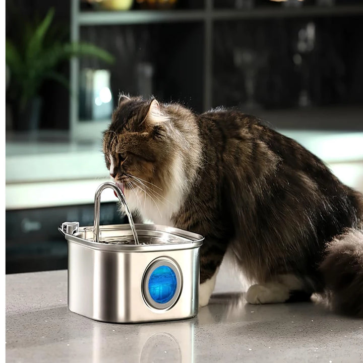 ZYFeeder Smart Pet Water Fountain – 2.2L Stainless Steel Automatic Dispenser for Cats & Dogs