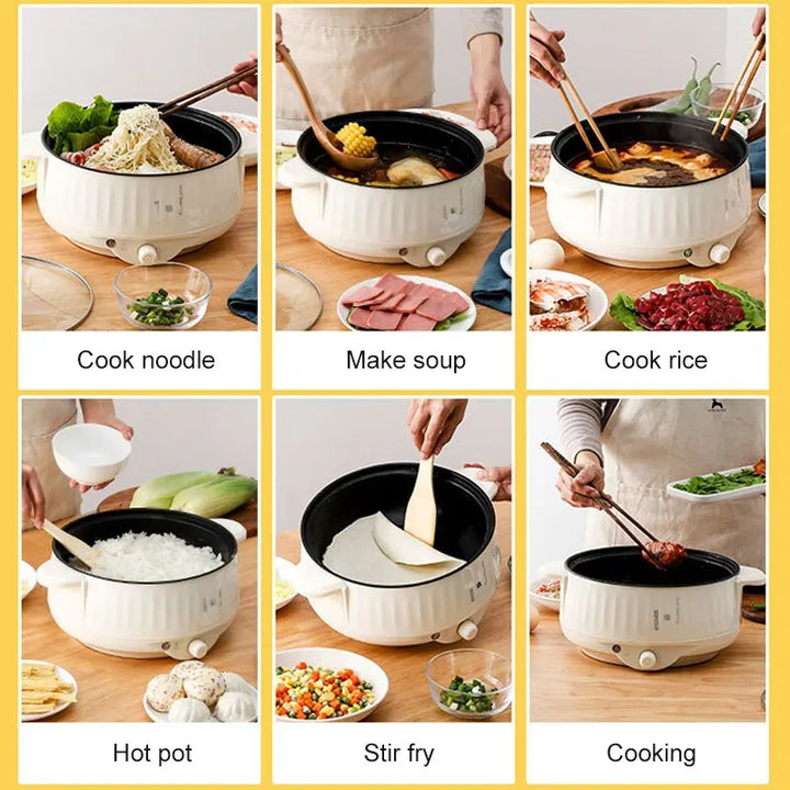 Compact Multi-Cooker – 220V Non-Stick Electric Pot for 1–2 Person Meals