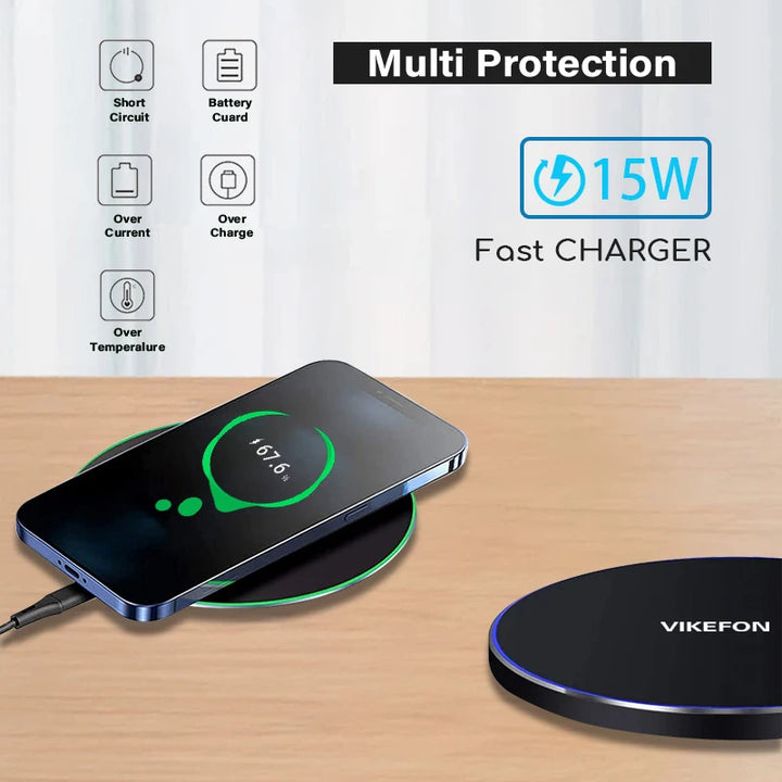 Fast Wireless Charging Pad – Compatible with iPhone & Samsung