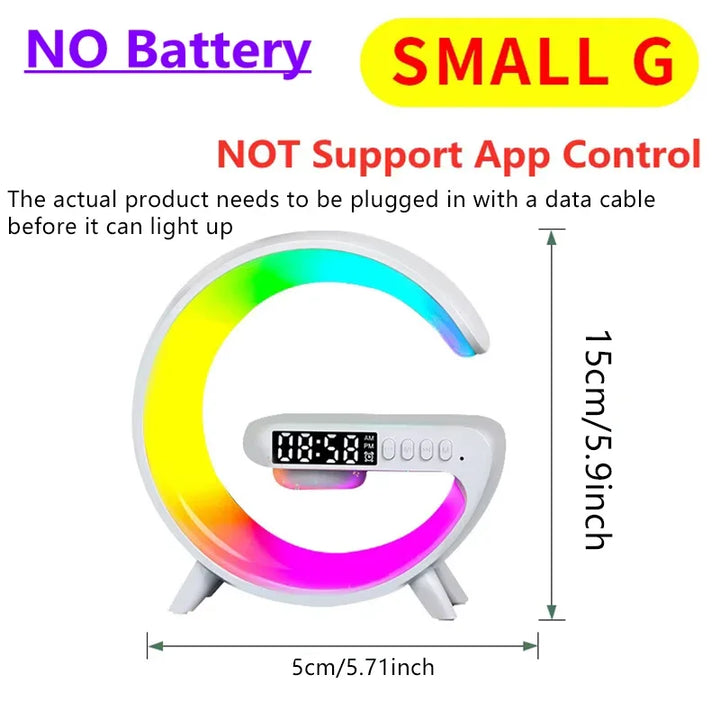 Wireless Charging Stand with RGB Light, Built-in Alarm & Speaker